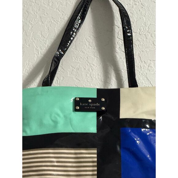 Kate Spade Multicolored Daycation Bag colorblocked 16x13 tote - Picture 2 of 6